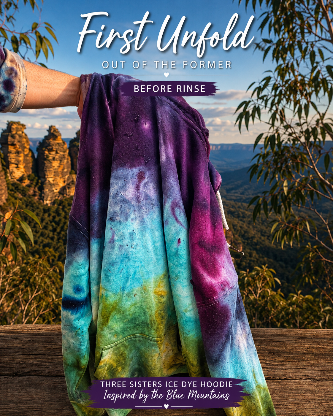 Three Sisters Ice Dye Hoodie – XL
