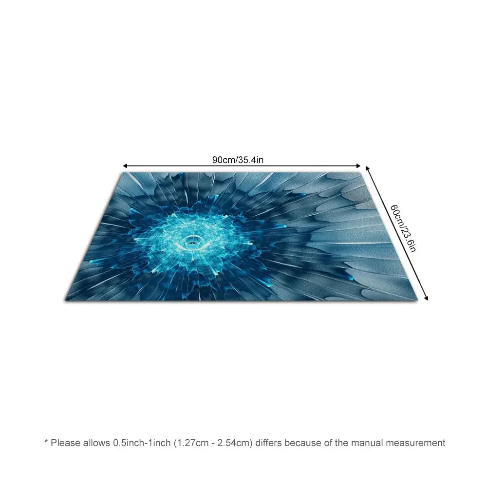 Blue Tie-Dye Geometric Rug - Soft Shag Carpet for Living Room & Bedroom - Dye My World