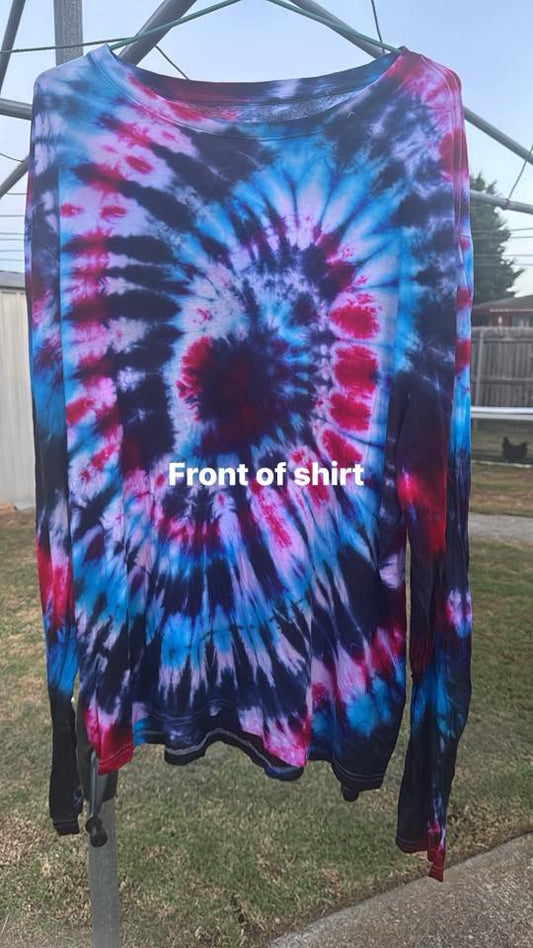 Tie-Dye Spiral Reveal: Turquoise, Fuchsia, Cobalt & Warm Black