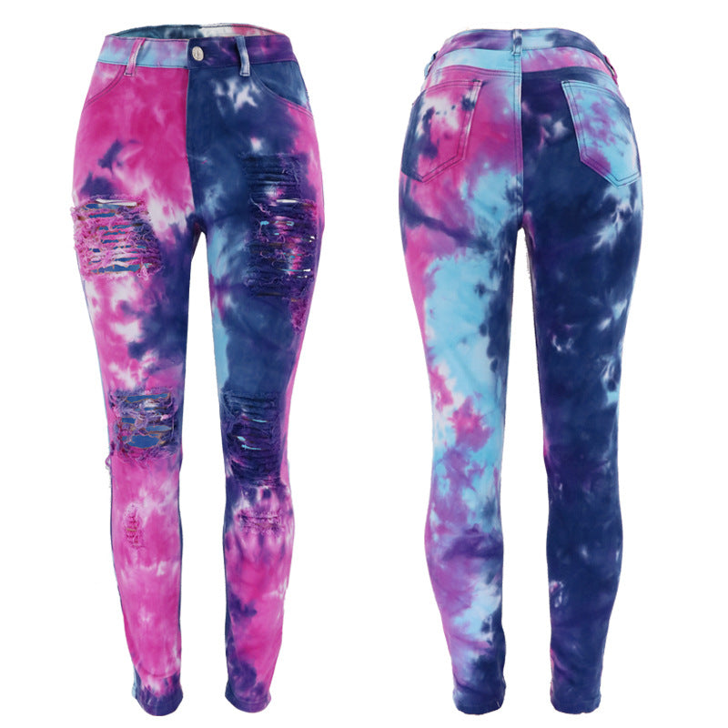 Women’s High-Waist Tie-Dye Denim Jeans - Dye My World