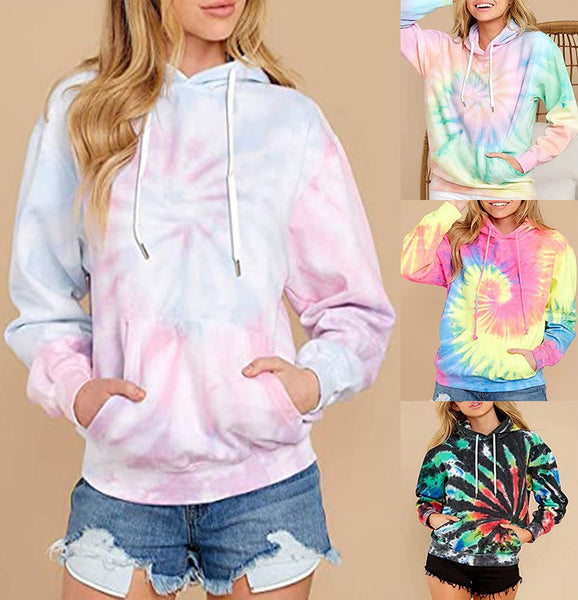 Womens Tie-Dye Hoodie for Stylish Comfort and Versatile Fashion