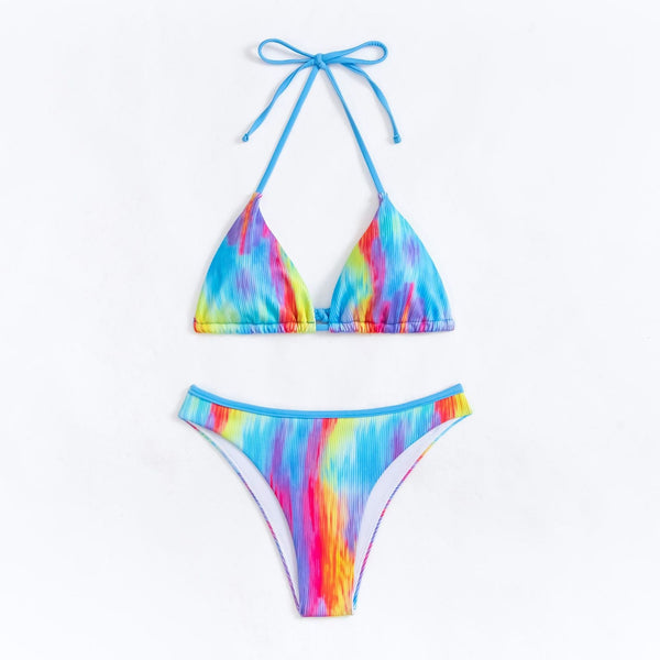 Tie-Dye Bikini Swimwear – Trendy Women's Split Bikini for Summer Fun