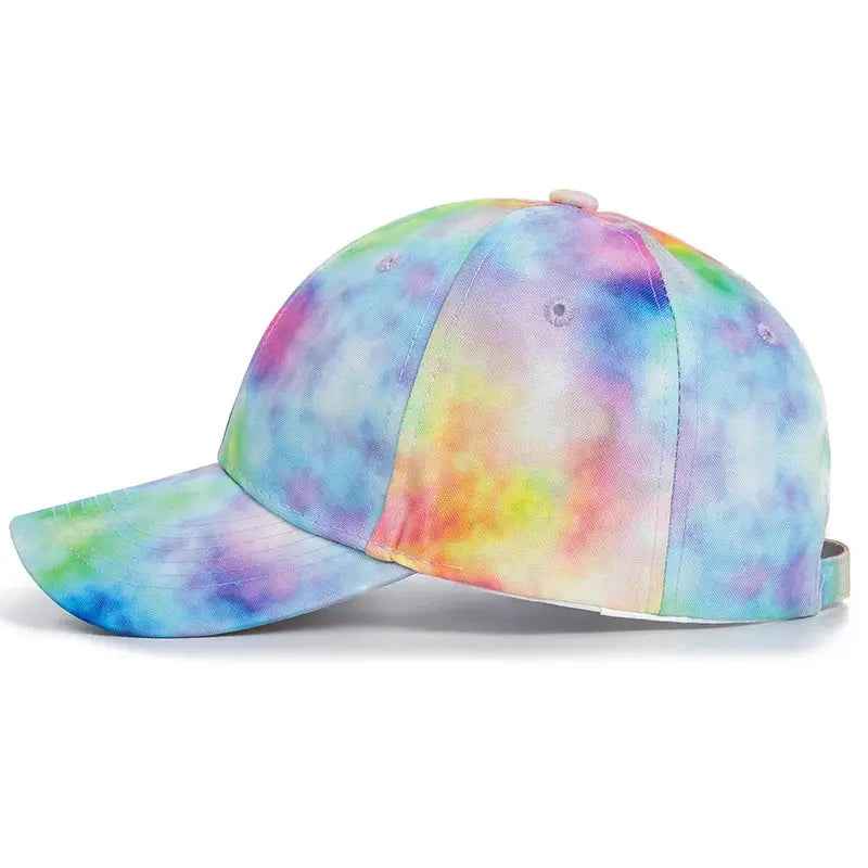 Women's Tie-Dye Baseball Cap - Adjustable Multicolor Hat for Trendy Streetwear Styles