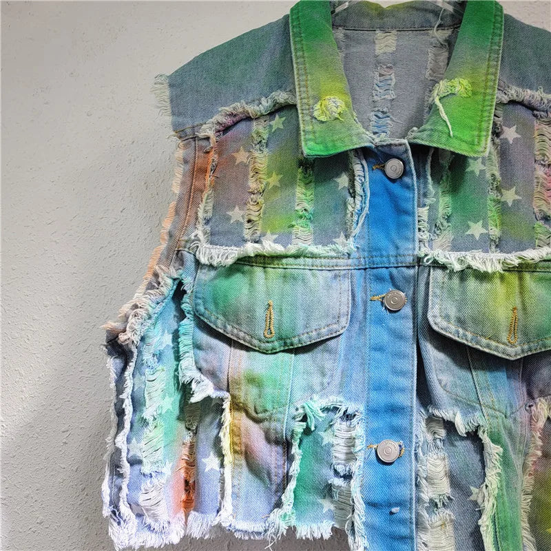 Women’s Tie-Dye Cowboy Vest Set - Dye My World