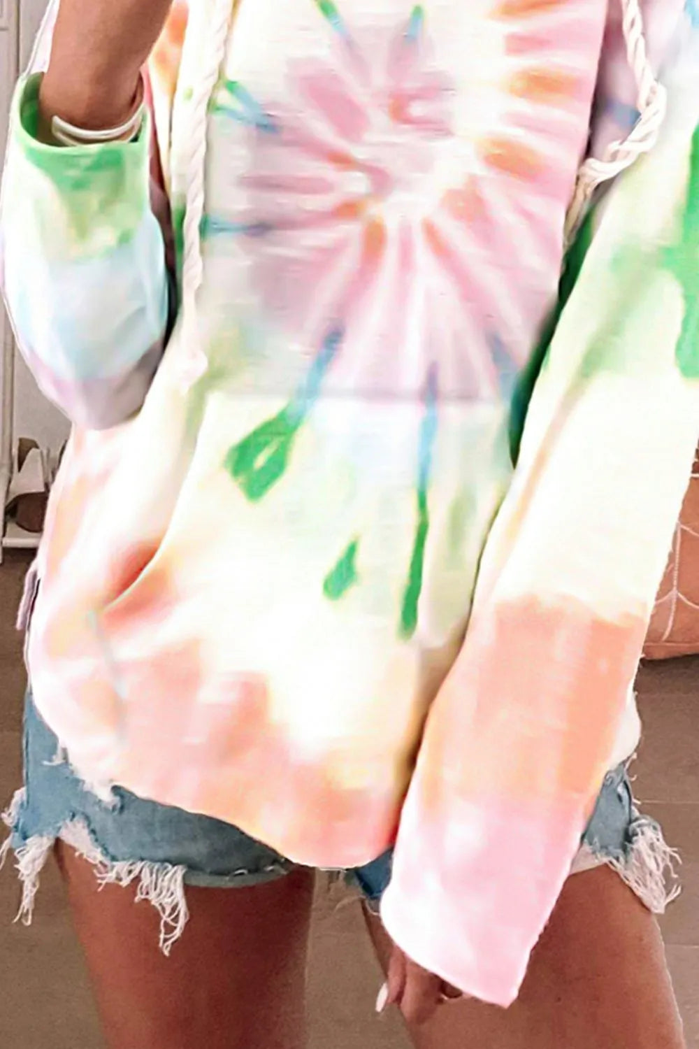 Women's Tie-Dye Hoodie with Drawstring - Stylish Long Sleeve Comfort - Dye My World