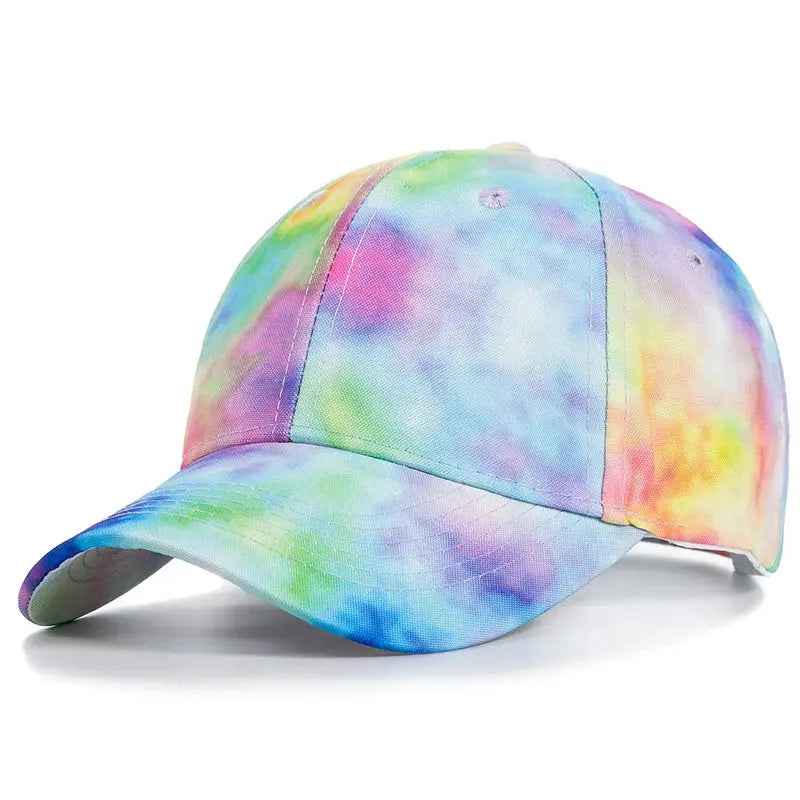 Women's Tie-Dye Baseball Cap - Adjustable Multicolor Hat for Trendy Streetwear Styles