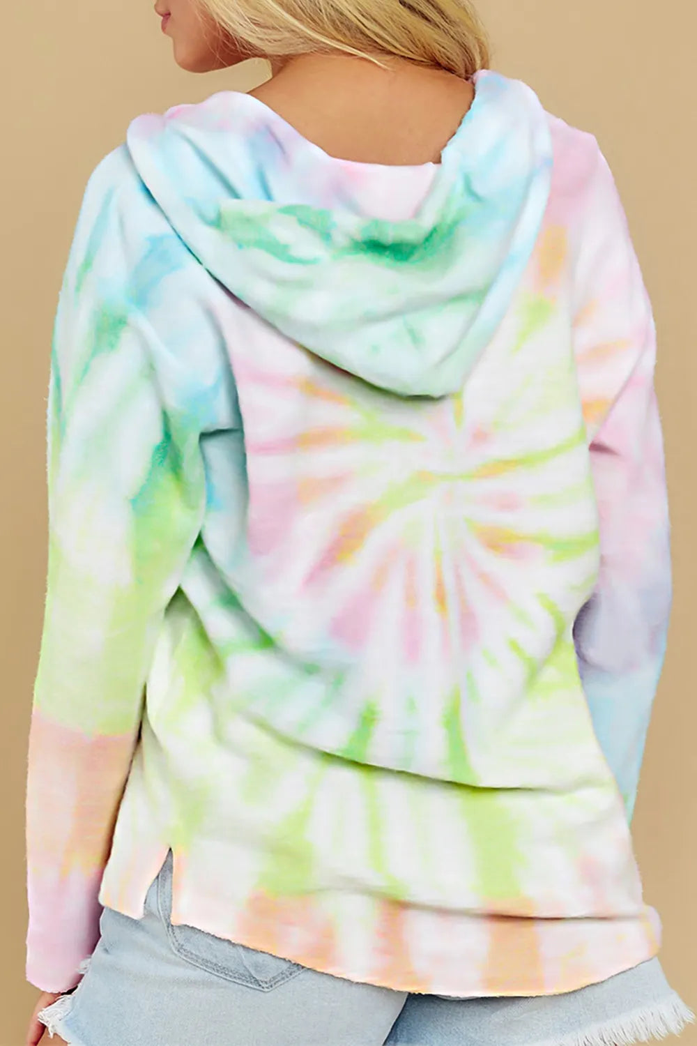 Women's Tie-Dye Hoodie with Drawstring - Stylish Long Sleeve Comfort - Dye My World