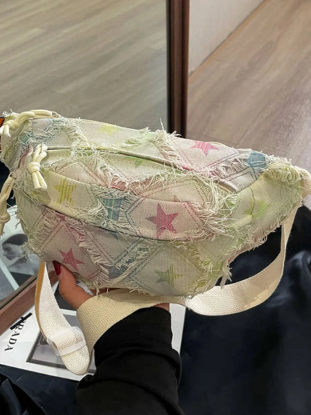 Raw Edge Tie-Dye Crossbody Bag – Women’s Shoulder Bag