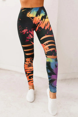 Multicolour Tie-Dye Activewear Leggings
