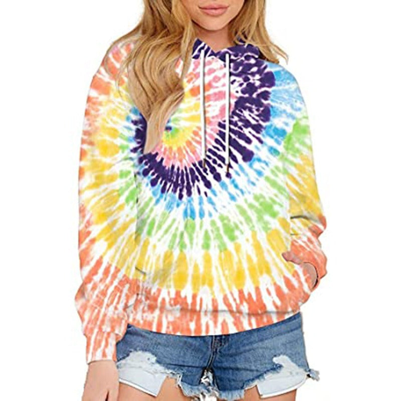 Womens Tie-Dye Hoodie for Stylish Comfort and Versatile Fashion - Dye My World