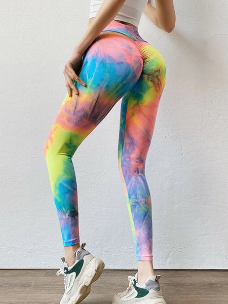 Women’s Tie-Dye Active Leggings with High-Waist Design