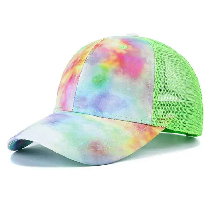 Women's Tie-Dye Baseball Cap - Adjustable Multicolor Hat for Trendy Streetwear Styles
