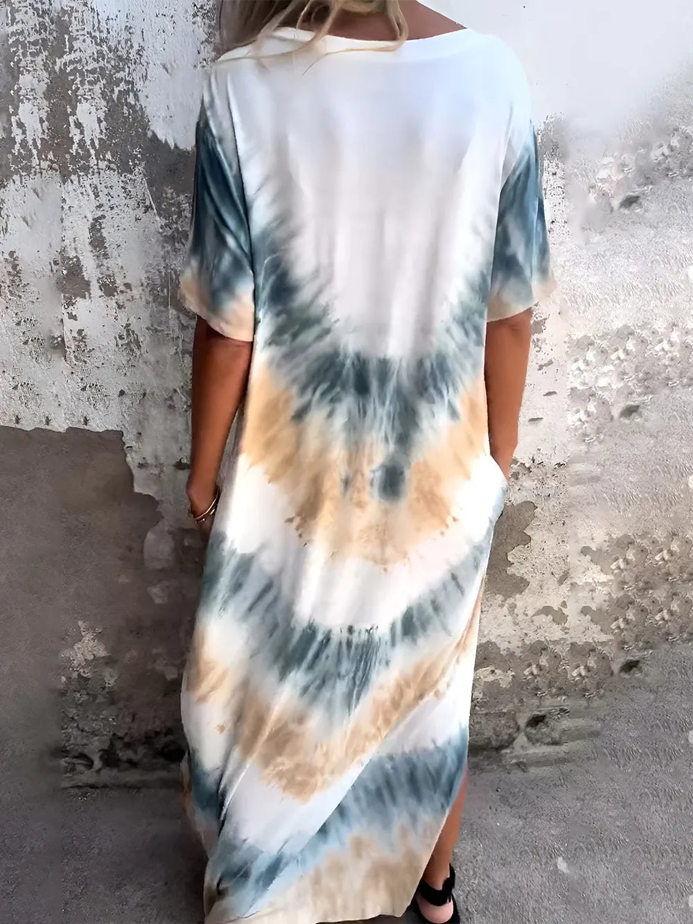 Women's Tie-Dye Dress with Pockets for Effortless Style and Comfort - Dye My World
