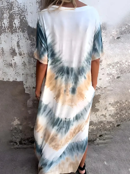 Women's Tie-Dye Dress with Pockets for Effortless Style and Comfort
