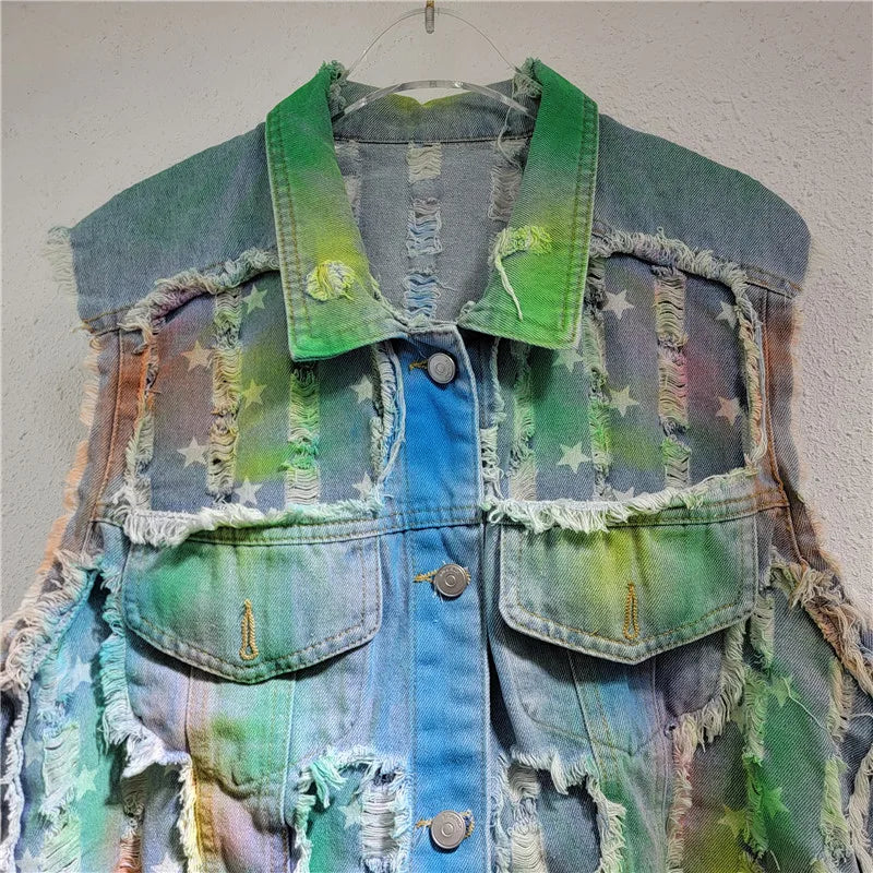 Women’s Tie-Dye Cowboy Vest Set - Dye My World