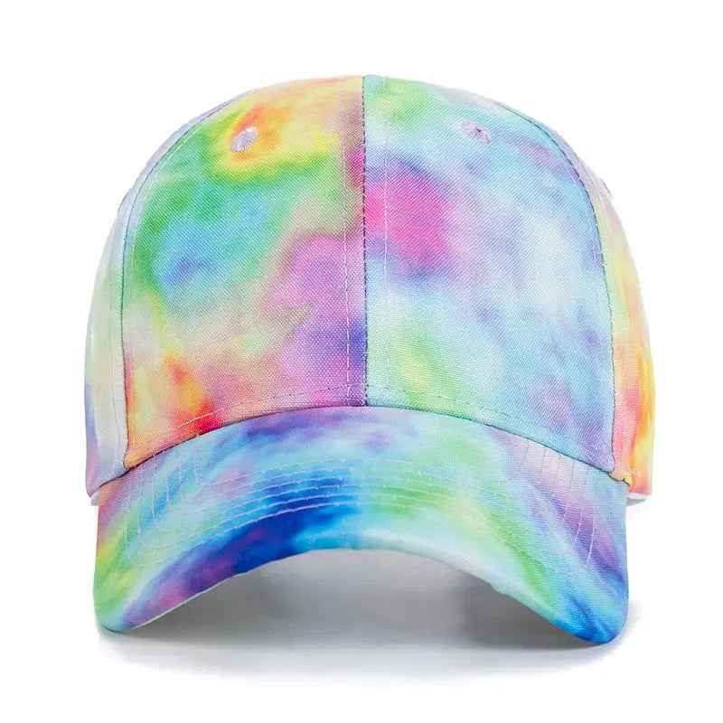 Women's Tie-Dye Baseball Cap - Adjustable Multicolor Hat for Trendy Streetwear Styles