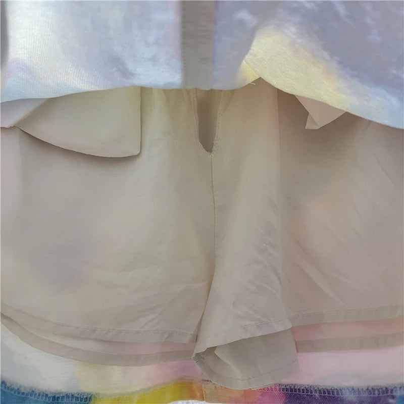 Women's Tie-Dye Denim Skirt - Mid to High Waist A-Line Color Block Trendy Style - Dye My World