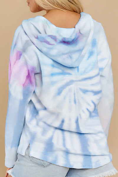 Women's Tie-Dye Hoodie with Drawstring - Stylish Long Sleeve Comfort