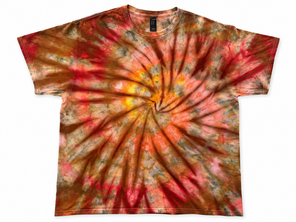 Outback Ember | Hand-Dyed Ice Dye Spiral T-Shirt | Large (L)