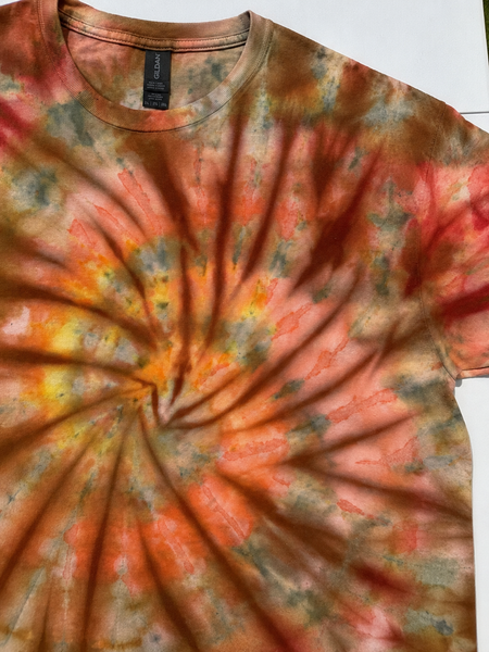 Outback Ember | Hand-Dyed Ice Dye Spiral T-Shirt | Large (L)