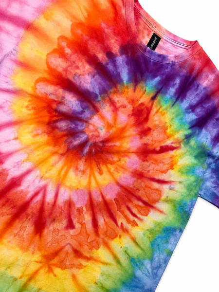 Great Barrier Bloom – Hand-Dyed Ice Dye Spiral T-Shirt | Large (L)