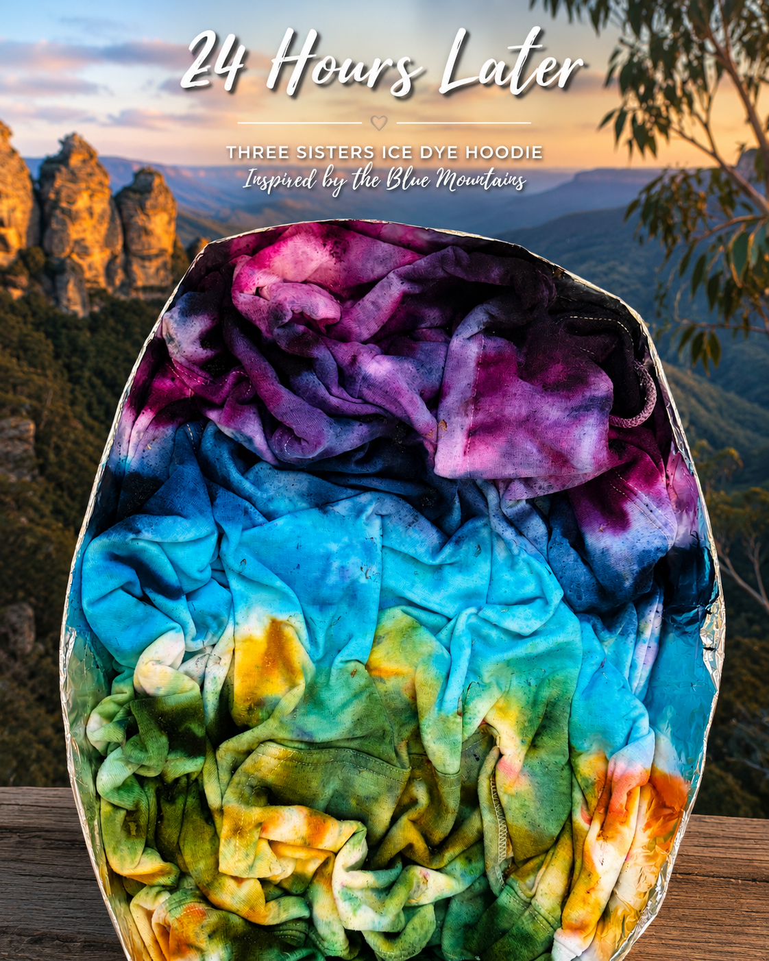 Three Sisters Ice Dye Hoodie – XL