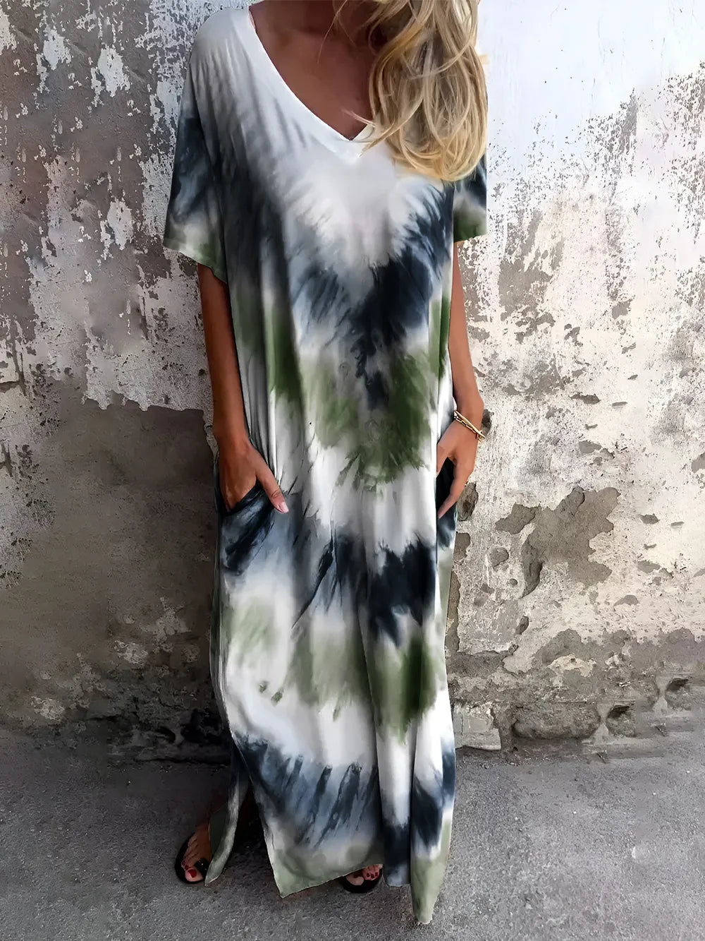 Women's Tie-Dye Dress with Pockets for Effortless Style and Comfort - Dye My World