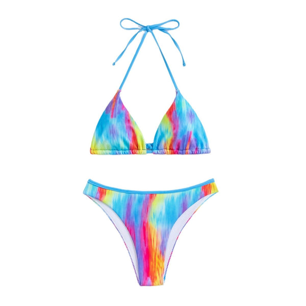 Tie-Dye Bikini Swimwear – Trendy Women's Split Bikini for Summer Fun