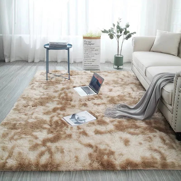 Tie-Dye Plush Area Rug – Soft Anti-Slip Carpet Available in Multiple Colors