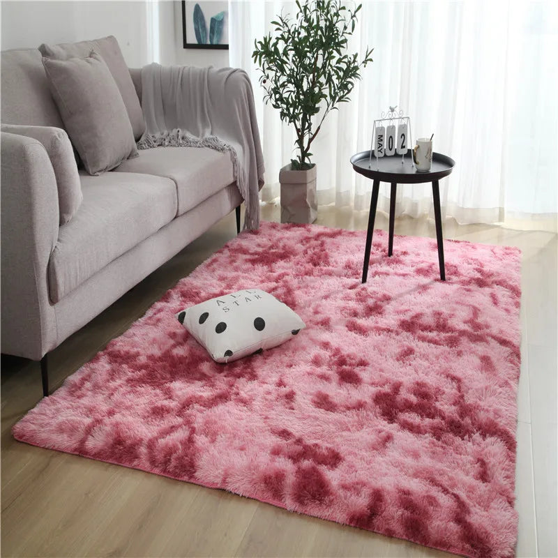 Tie-Dye Plush Area Rug – Soft Anti-Slip Carpet Available in Multiple Colors - Dye My World