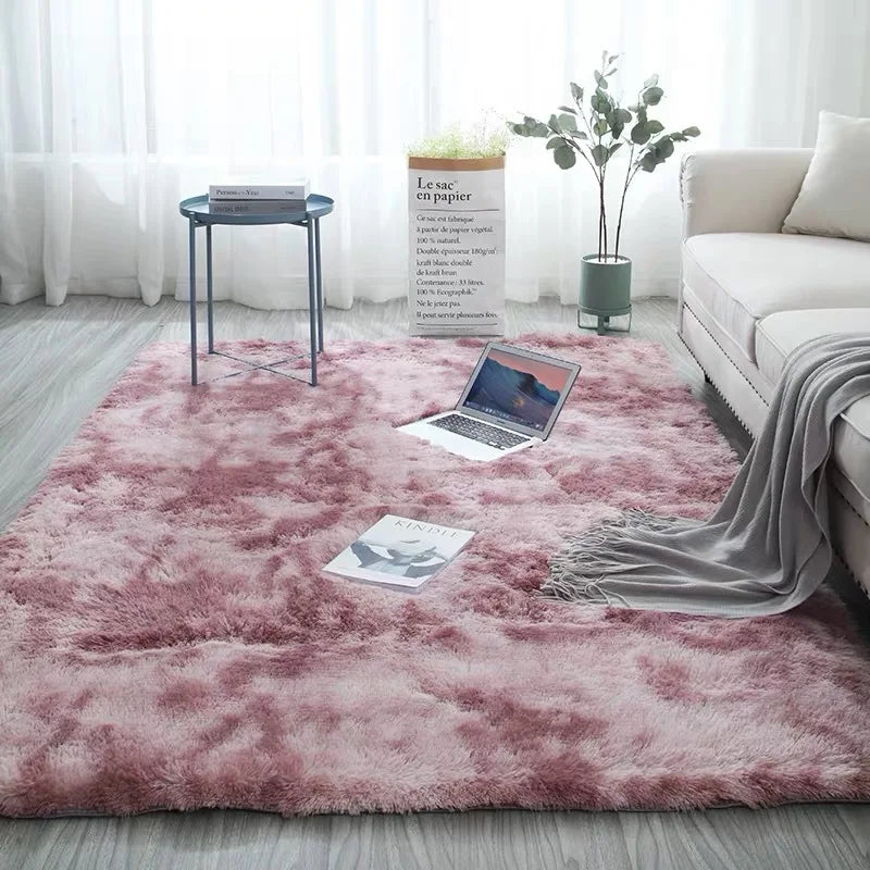 Tie-Dye Plush Area Rug – Soft Anti-Slip Carpet Available in Multiple Colors - Dye My World