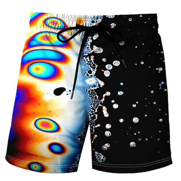 Men’s 3D Print Board Shorts in Rainbow Design