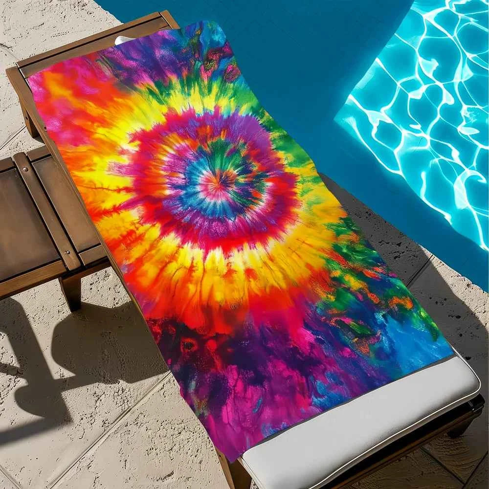 T-tie d-dye Beach Towel Quick Dry Soft Pool Towels Gift for Travel Gym Shower Camping Sports - Tie Dye Beach Towel