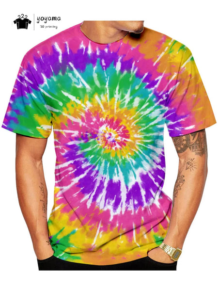 Men's Tie-Dye T-Shirt - Short Sleeve Casual Summer Top for Trendy Men