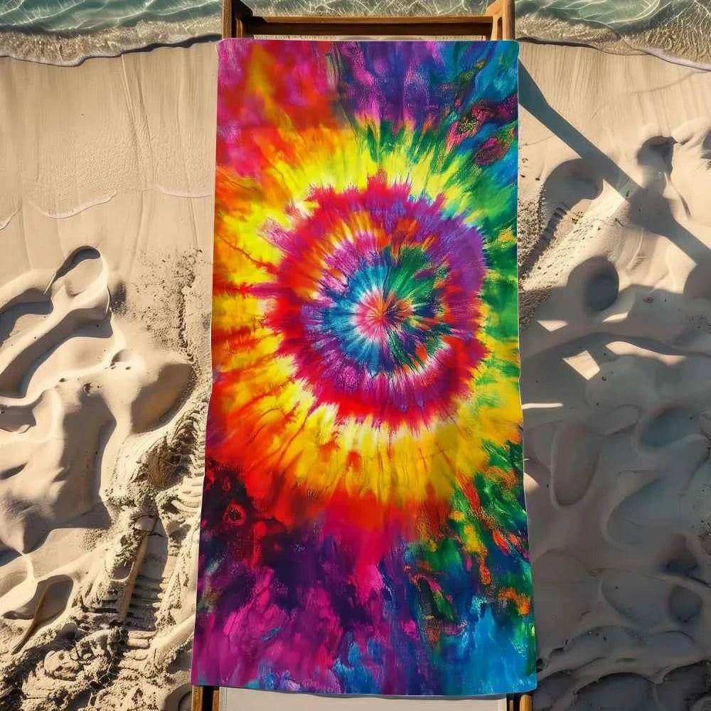 T-tie d-dye Beach Towel Quick Dry Soft Pool Towels Gift for Travel Gym Shower Camping Sports - Tie Dye Beach Towel