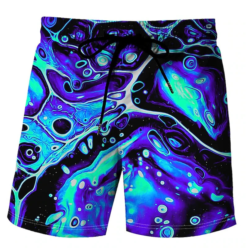 Men’s 3D Print Board Shorts in Rainbow Design - Dye My World