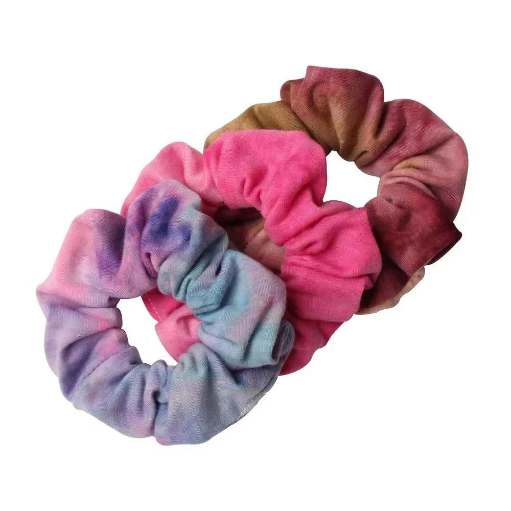 3pcs Tie Dye Scrunchie Set for Women - Elastic Hair Ties, Ponytail Holders, and Accessories