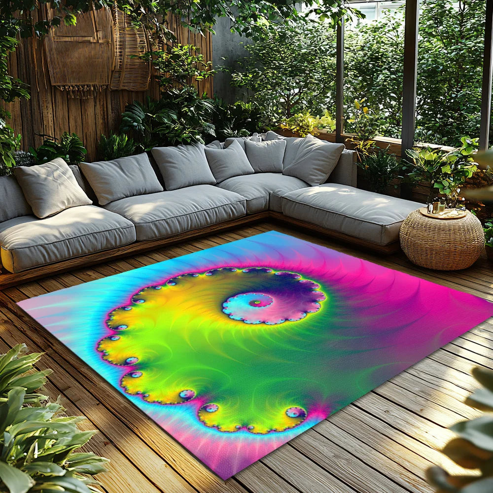 Colorful Tie-Dye Area Rug – Soft Abstract Rainbow Carpet for Living Room or Bedroom - Dye My World