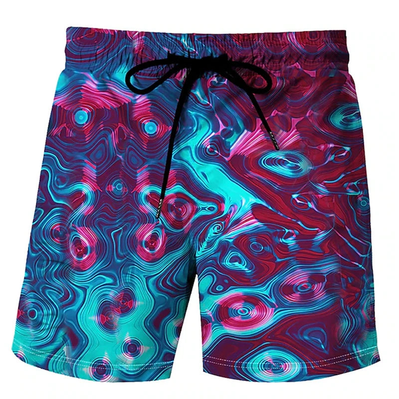 Men’s 3D Print Board Shorts in Rainbow Design - Dye My World