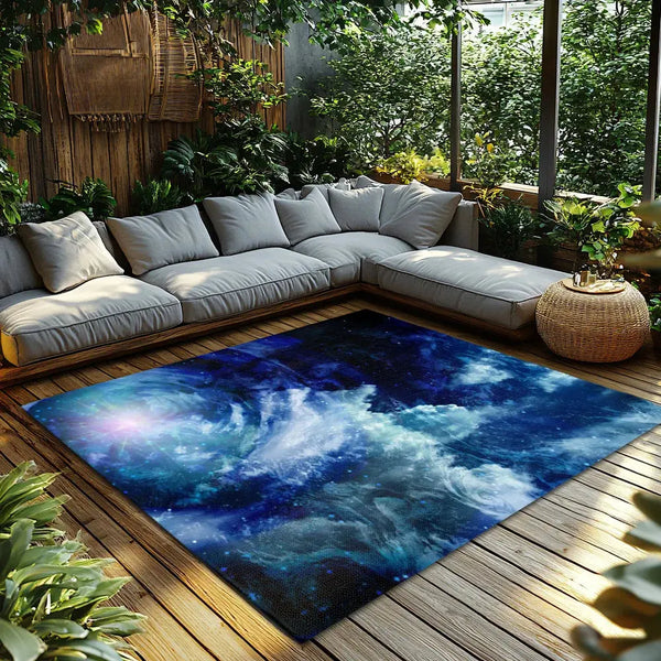 Blue Tie-Dye Rug