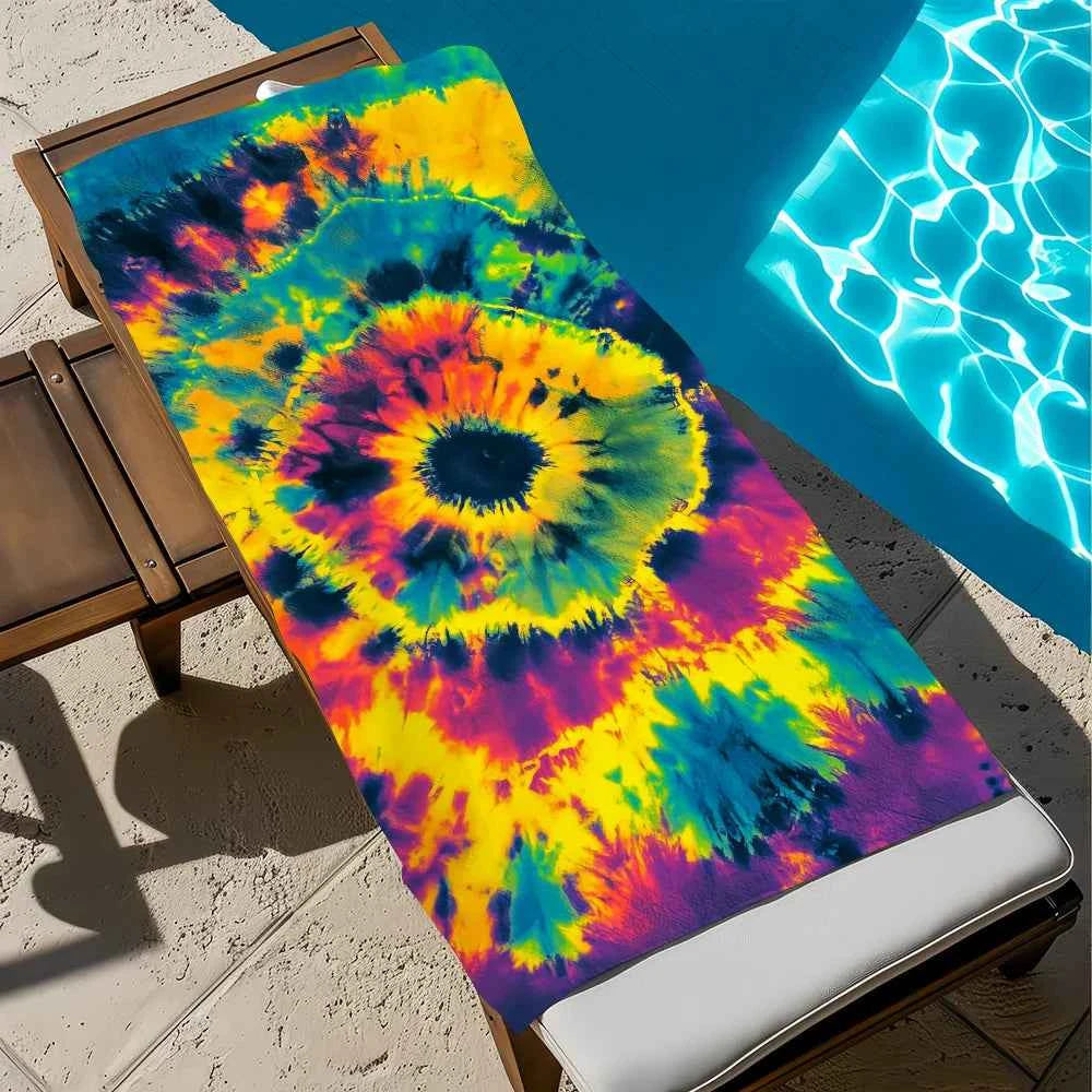 T-tie d-dye Beach Towel Quick Dry Soft Pool Towels Gift for Travel Gym Shower Camping Sports - Tie Dye Beach Towel