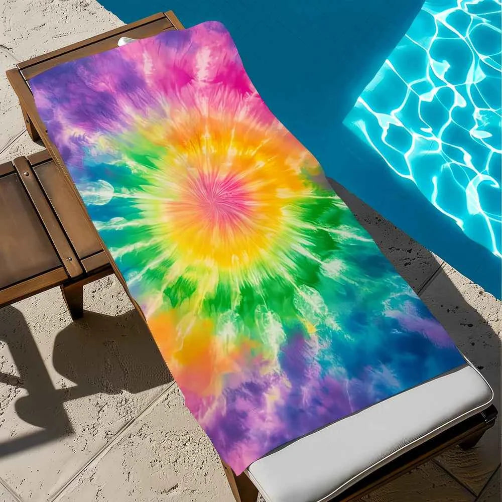 T-tie d-dye Beach Towel Quick Dry Soft Pool Towels Gift for Travel Gym Shower Camping Sports - Tie Dye Beach Towel