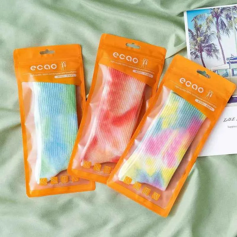 Tie-Dye High-Top Socks for Women and Men - Cotton Basketball and Skateboard Socks