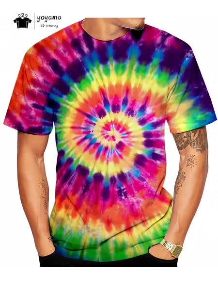 Men's Tie-Dye T-Shirt - Short Sleeve Casual Summer Top for Trendy Men