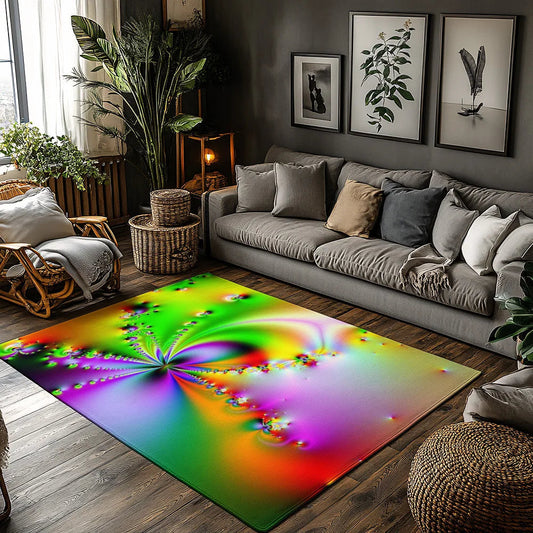 Tie Dye Geometric Rug - Colorful Abstract Home Decor for Any Room - Dye My World