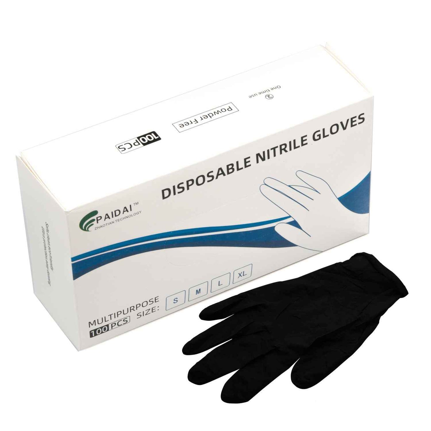 100x Black Nitrile Disposable Gloves – Large, Ideal for Tie-Dye & DIY