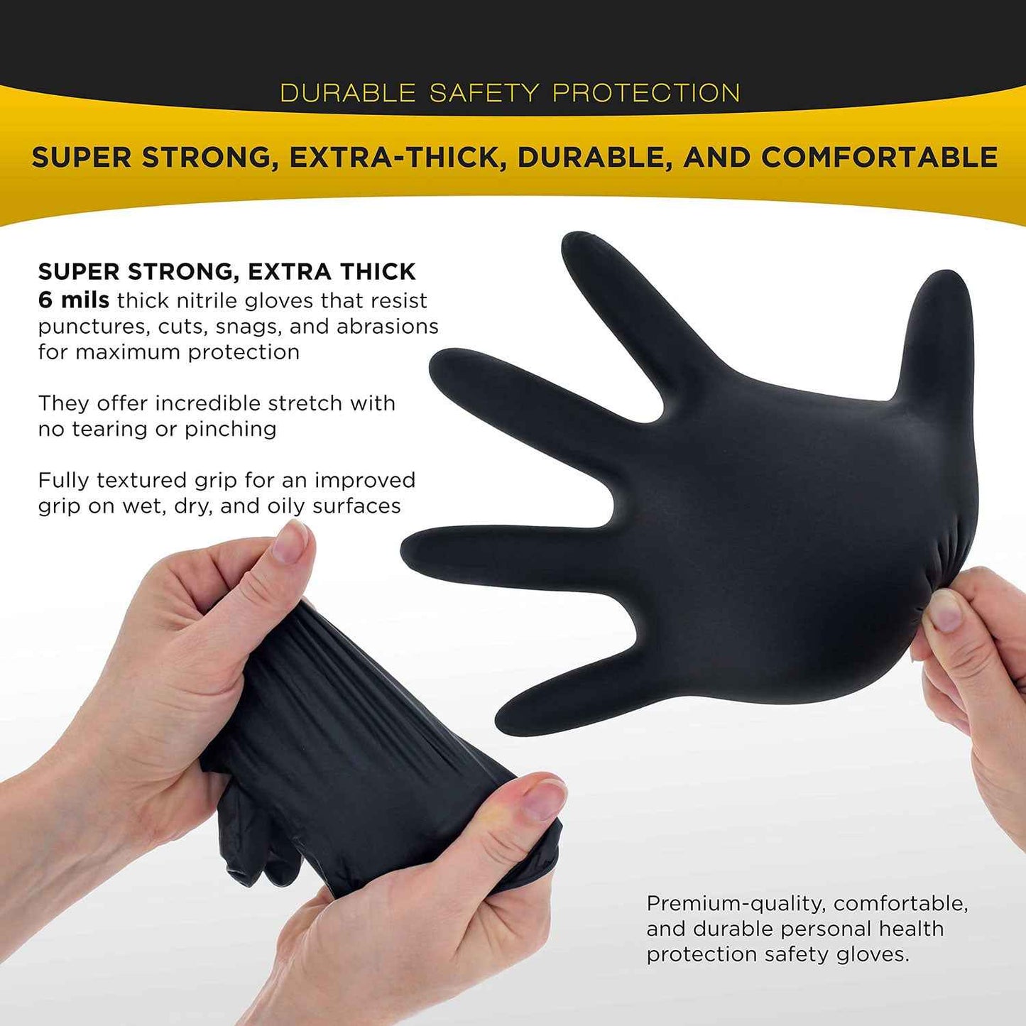 100x Black Nitrile Disposable Gloves – Large, Ideal for Tie-Dye & DIY
