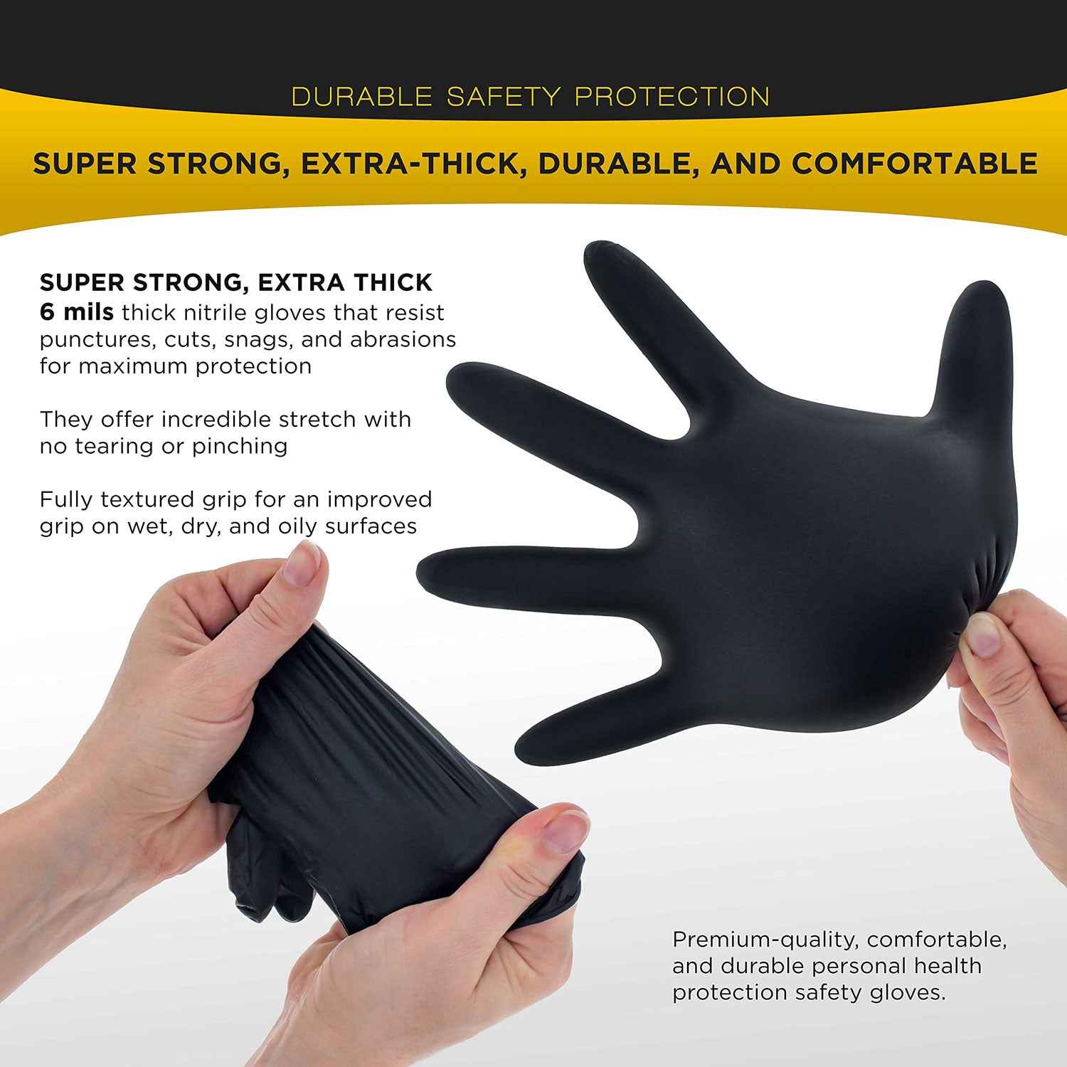 100x Black Nitrile Disposable Gloves – Large, Ideal for Tie-Dye & DIY