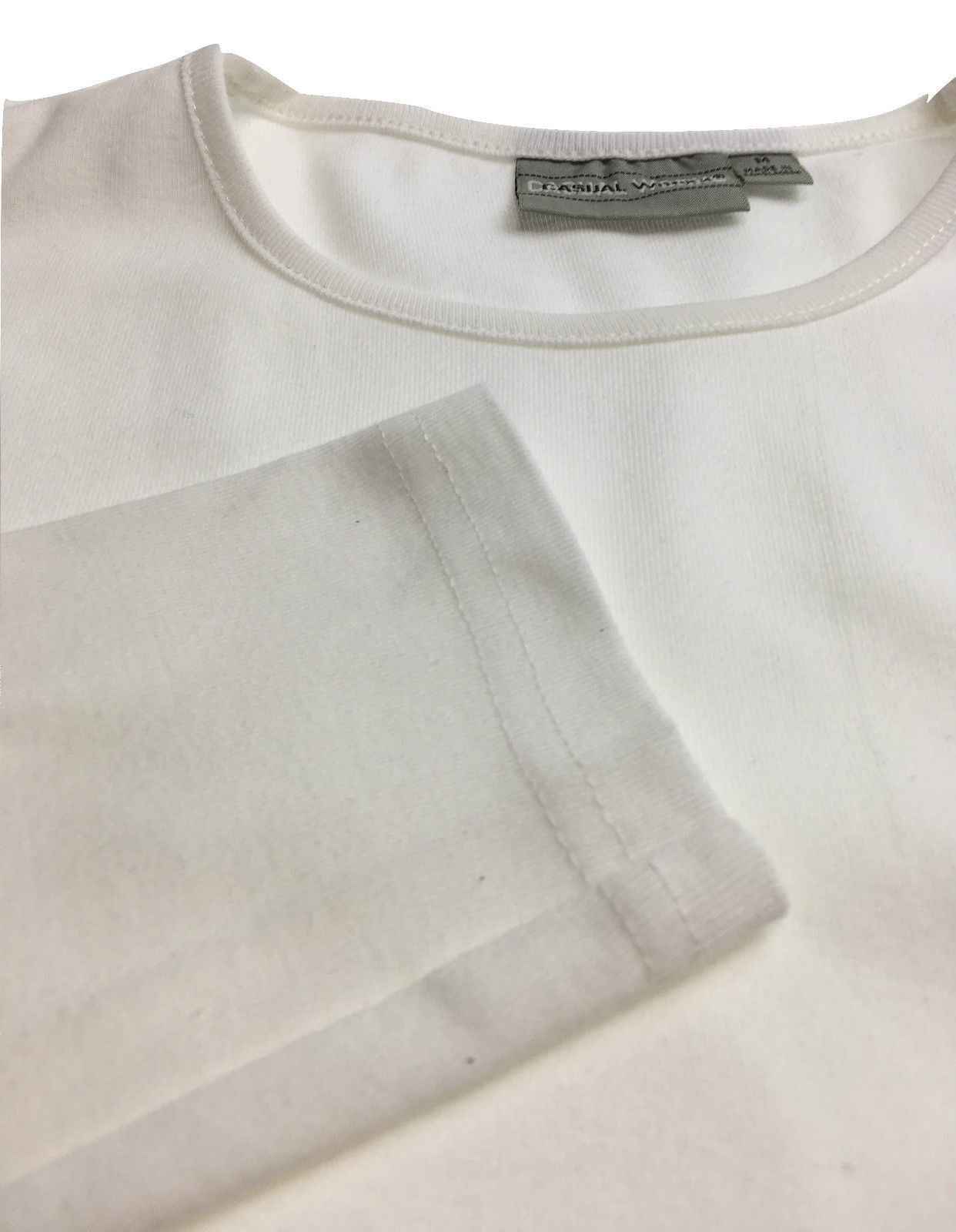 Men's Long Sleeve Cotton T-Shirt - White, Ideal for Tie-Dye & DIY, Size XL