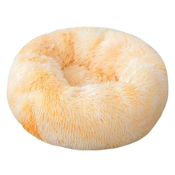 FurryDreams Tie-Dye Pet Bed – Round Baby Yellow, 50 cm